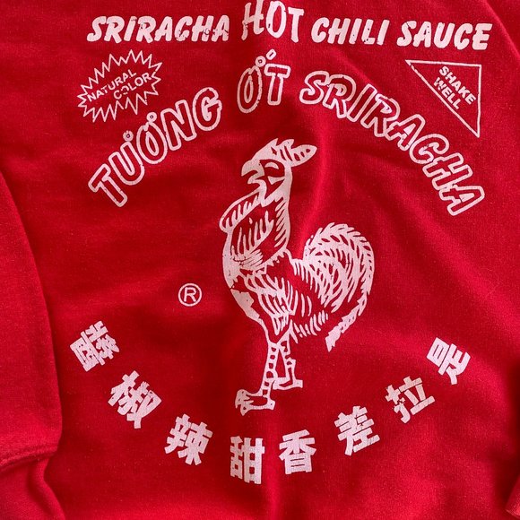 Gildan Heavy Blend "Siracha" red, long sleeved sweatshirt men's size smalk - Picture 3 of 6